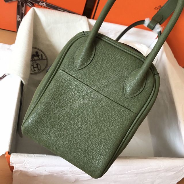 Hermes女包 愛馬仕手提包 Lindy包 V6叢林綠 金扣 原版togo皮 Hermes單肩包 大小號  td1229